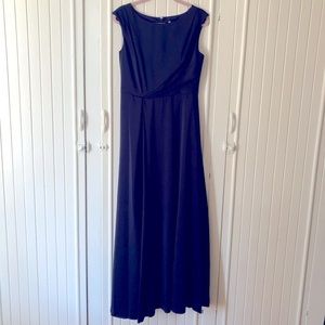 KAY UNGER Whitney Navy Cap Sleeve Gown